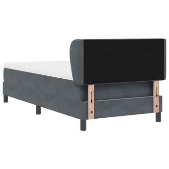 Boxspringbett mit Matratze Dunkelgrau 80x200 cm Samt Dunkelgrau