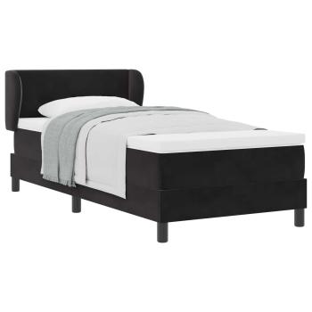 Boxspringbett mit Matratze Dunkelgrau 80x200 cm Samt Schwarz