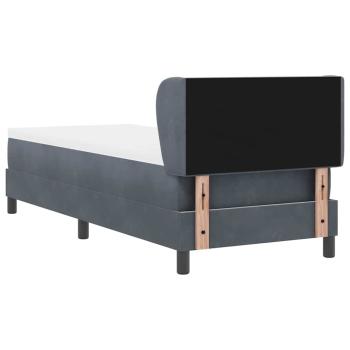 Boxspringbett mit Matratze Dunkelgrau 80x200 cm Samt Dunkelgrau