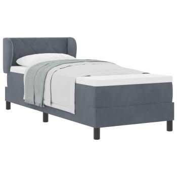 Boxspringbett mit Matratze Dunkelgrau 80x200 cm Samt Dunkelgrau