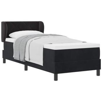 Boxspringbett mit Matratze Dunkelgrau 80x200 cm Samt Schwarz