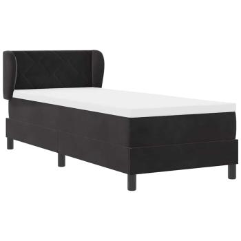 Boxspringbett mit Matratze Dunkelgrau 80x200 cm Samt Schwarz