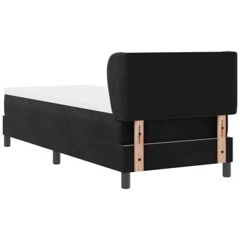 Boxspringbett mit Matratze Dunkelgrau 80x200 cm Samt Schwarz