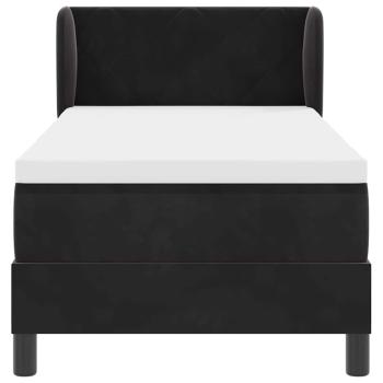 Boxspringbett mit Matratze Dunkelgrau 80x200 cm Samt Schwarz