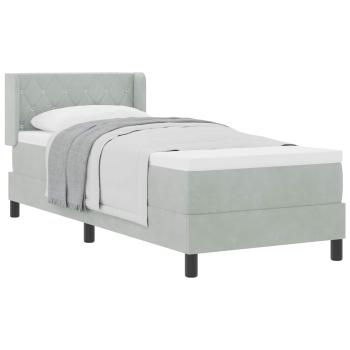 Boxspringbett mit Kopfteil Hellgrau 200 x 80 cm Samt