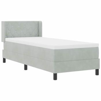 Boxspringbett mit Kopfteil Hellgrau 200 x 80 cm Samt