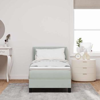 Boxspringbett mit Kopfteil Hellgrau 200 x 80 cm Samt
