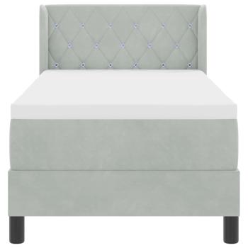 Boxspringbett mit Kopfteil Hellgrau 200 x 80 cm Samt