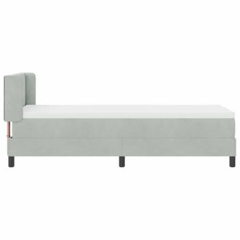 Boxspringbett mit Kopfteil Hellgrau 200 x 80 cm Samt