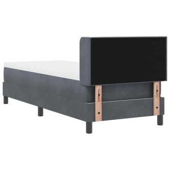 Boxspringbett mit Kopfteil Dunkelgrau 200 x 80 cm Samt
