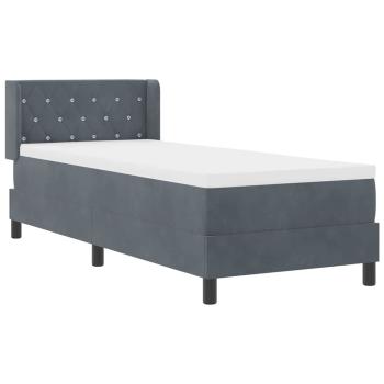 Boxspringbett mit Matratze Schwarz 100x200 cm Velvet Dunkelgrau