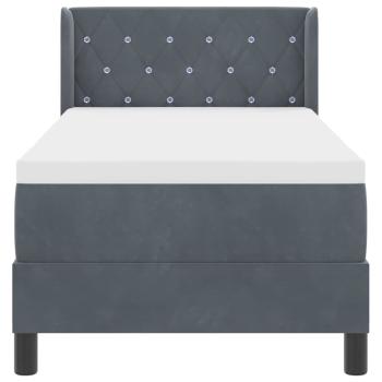 Boxspringbett mit Matratze Schwarz 100x200 cm Velvet Dunkelgrau