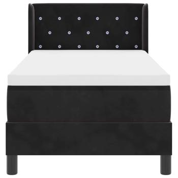 Boxspringbett mit Matratze Schwarz 100x200 cm Velvet Schwarz