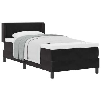ARDEBO.de - Boxspringbett mit Matratze Schwarz 100x200 cm Velvet Schwarz