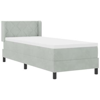 Boxspringbett mit Matratze Schwarz 100x200 cm Velvet Hellgrau