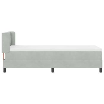 Boxspringbett mit Matratze Schwarz 100x200 cm Velvet Hellgrau