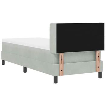Boxspringbett mit Matratze Schwarz 100x200 cm Velvet Hellgrau