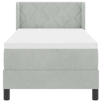 Boxspringbett mit Matratze Schwarz 100x200 cm Velvet Hellgrau