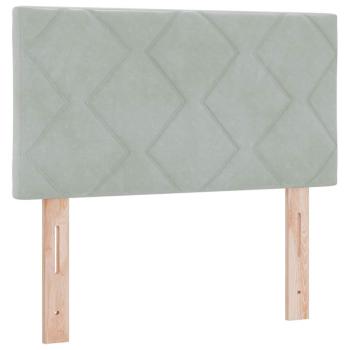 Boxspringbett mit Matratze Schwarz 100x200 cm Velvet Hellgrau