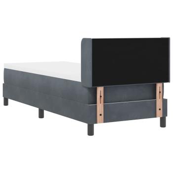 Boxspringbett mit Matratze Schwarz 100x200 cm Velvet Dunkelgrau