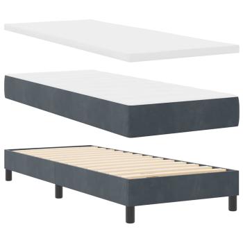 Boxspringbett mit Matratze Schwarz 100x200 cm Velvet Dunkelgrau