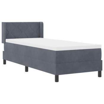 Boxspringbett mit Matratze Schwarz 100x200 cm Velvet Dunkelgrau