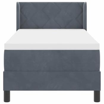 Boxspringbett mit Matratze Schwarz 100x200 cm Velvet Dunkelgrau