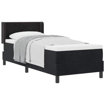 Boxspringbett mit Kopfteil Schwarz 200 x 80 cm Samt