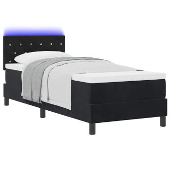 Boxspringbett mit Kopfteil Schwarz 80 x 200 cm Samt