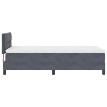 Boxspringbett mit Kopfteil Dunkelgrau 80 x 200 cm Samt