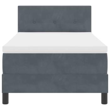 Boxspringbett mit Kopfteil Dunkelgrau 80 x 200 cm Samt