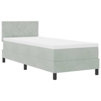 Boxspringbett mit Kopfteil Hellgrau 80 x 200 cm Samt