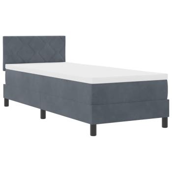 Boxspringbett mit Kopfteil Dunkelgrau 80 x 200 cm Samt