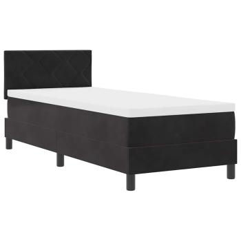 Boxspringbett mit Kopfteil Schwarz 80 x 200 cm Samt