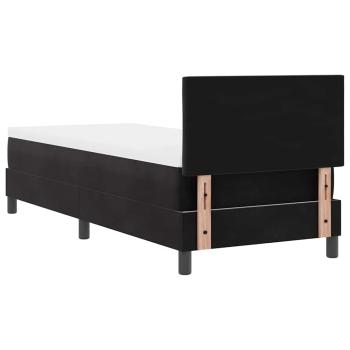 Boxspringbett mit Kopfteil Schwarz 80 x 200 cm Samt