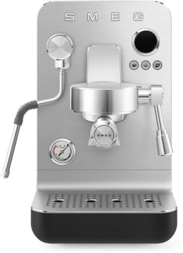 ARDEBO.de Smeg EMC02BLMEU Espresso-Kaffeemaschine Minipro, 1700 W, Dreifacher Thermoblock, LCD-Display, Timer Bezugszeit, Siebträger Ø58 mm, schwarz-matt