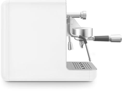 Smeg EMC02WHMEU Espresso-Kaffeemaschine Minipro, 1700 W, Dreifacher Thermoblock, LCD-Display, Timer Bezugszeit, Siebträger Ø58 mm, weiß