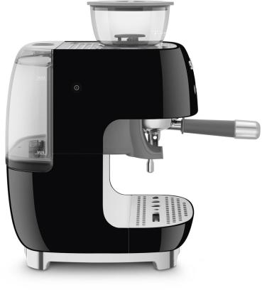 Smeg EGF03BLEU 50"s Style Siebträgermaschine, integrierter Kaffeemühle, 1650 W, 20 bar Brühdruck, 15 bar Dampfdruck, 4 Brühfunktionen, schwarz