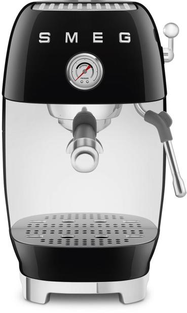 ARDEBO.de Smeg ECF03BLEU 50"s Style Premium-Siebträger-Espressomaschine, 1.650 W, 15 bar, Thermoblock-Heizsystem, Cappuccino-Dampffunktion, Cold Brew Funktion, 1,4 l Wassertank, schwarz