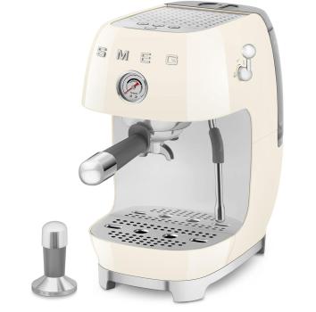 Smeg ECF03CREU 50"s Style Premium-Siebträger-Espressomaschine, 1.650 W, 15 bar, Thermoblock-Heizsystem, Cappuccino-Dampffunktion, Cold Brew Funktion, 1,4 l Wassertank, Creme