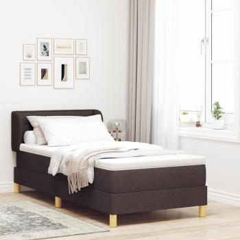 ARDEBO.de - Boxspringbett mit Matratze Creme 90x200 cm Stoff Dunkelbraun