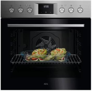 AEG KOMBI3026F EEK A+ Herdset mit Glaskeramikkochfeld (OU5AE20SM + TA64RA07FB), 60 cm breit, 72 L, Timer Display, Edelstahl (801419450)
