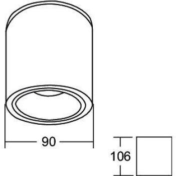 Brumberg LED-Anbaudownlight 230 V AC, 50 Hz, 14,6 W, 40°, 3.000 K, rund, schwarz struktur (12125183)