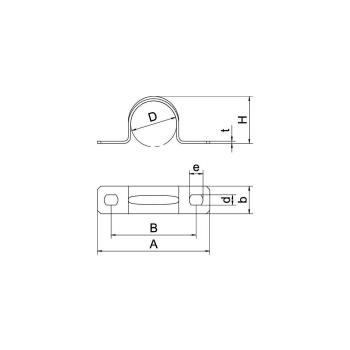 OBO Bettermann 605 Befestigungsschelle, 7mm, zweilappig, Stahl, galvanisch verzinkt (1018078)