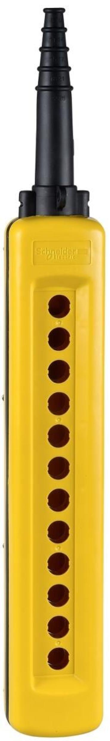ARDEBO.de Schneider Electric XACA12 Leergehäuse für Hängetaster XAC-A, 12 vertikale Bohrungen, IP65, Innendurchmesser 26mm, gelb