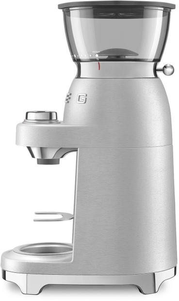 Smeg CGF02SSEU 50"s Style Minipro Espresso-Kaffeemühle, 150W, 50 mikrometrische Mahlgrade, Aluminium gebürstet