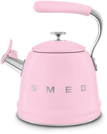 ARDEBO.de Smeg WKF01PK 50"s Style, Wasserkessel, 2,3 l Fassungsvermögen, für alle Herdarten inkl. Induktion, autom. öffnende Pfeife, leicht aufklappbarer Ausguss, cadillac pink