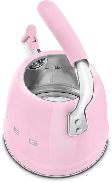 Smeg WKF01PK 50"s Style, Wasserkessel, 2,3 l Fassungsvermögen, für alle Herdarten inkl. Induktion, autom. öffnende Pfeife, leicht aufklappbarer Ausguss, cadillac pink