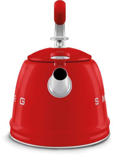 Smeg WKF01RD 50"s Style, Wasserkessel, 2,3 l Fassungsvermögen, für alle Herdarten inkl. Induktion, autom. öffnende Pfeife, leicht aufklappbarer Ausguss, rot