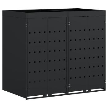 Wagenmüllbehälter für 2 Behälter Schwarz 136 x 77,5 x 121,5 cm